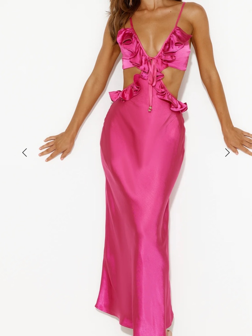 NWT Hello Molly Saints & Secrets Hot Pink Ruffle Dress Size Small Prom Formal